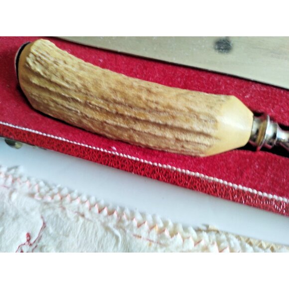 Antique Ashberry of Sheffield Real Stag Horn Carving set by Lewis Rose Co. Ltd. - Picture 8 of 15